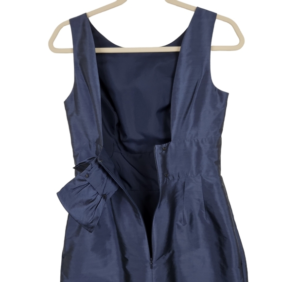 Alfred Sung D523 Midnight Blue Open Back Bow Dress Women's Size 4 - Picture 10 of 13